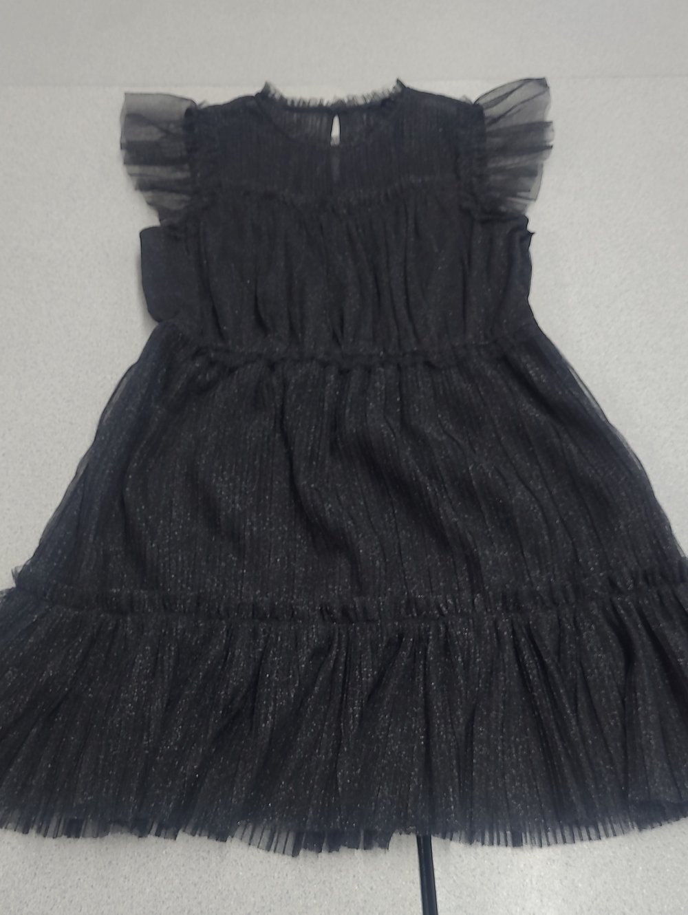 AllSaints Black Sparkle Tiered Tulle Dress Size 8 - Picture 6 of 13